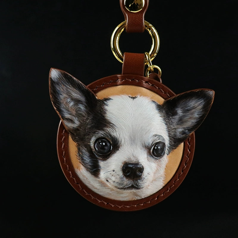 Custom Leather Pet Name Keychain | Handmade Cat Dog Memorial Tag | Maine Coon Gift Charm