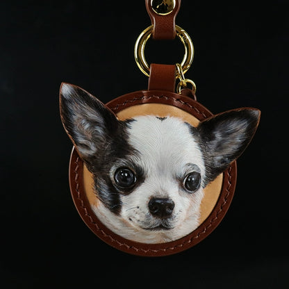 Custom Leather Pet Name Keychain | Handmade Cat Dog Memorial Tag | Maine Coon Gift Charm