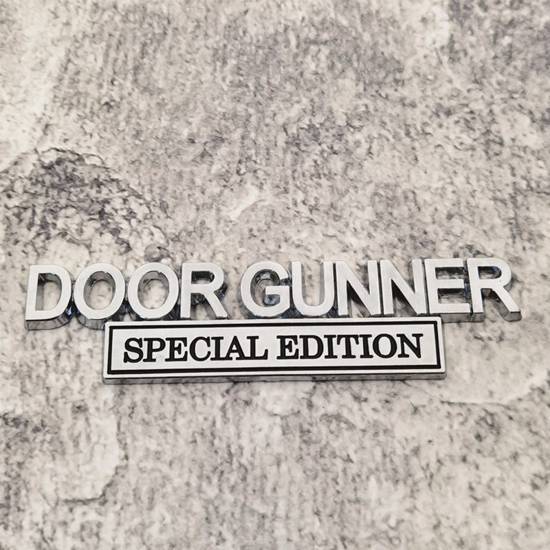 Door Gunner Edition 3D Metal Car Emblem Badge – Military Style Auto Decal for Truck SUV Fender Tailgate