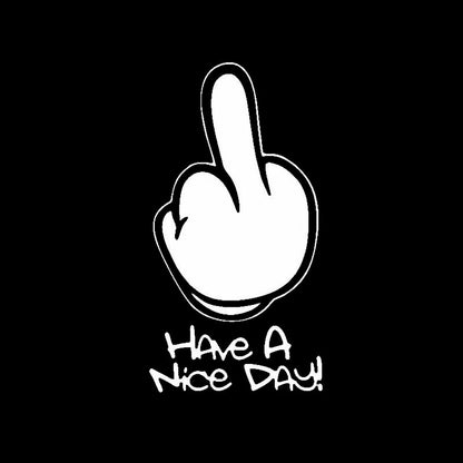 Funny Middle Finger Car Sticker – Waterproof Vinyl Decal for Window or Body, Bold Personality Statement