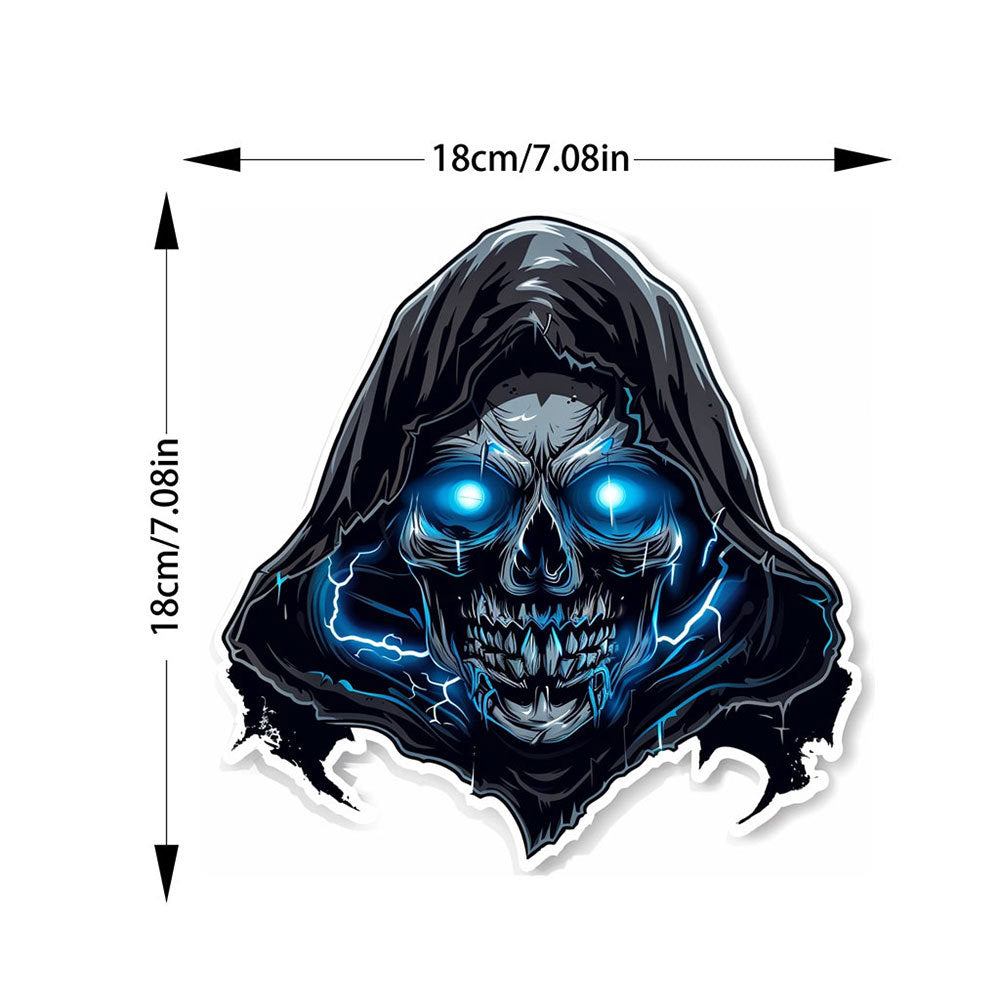 Car Scratch Cover Sticker 3D Funny Ghost Face Decal, Unique Skeleton Mechanical Style Cool Car Decoration