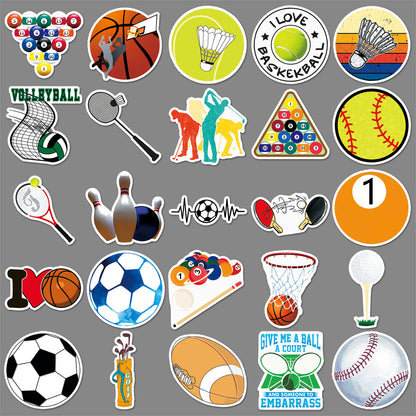50Pcs Sports Graffiti Waterproof Stickers | Multi-Purpose Decor for Luggage & Phone Cases | Trendy Athletic Designs | Express Your Unique Style