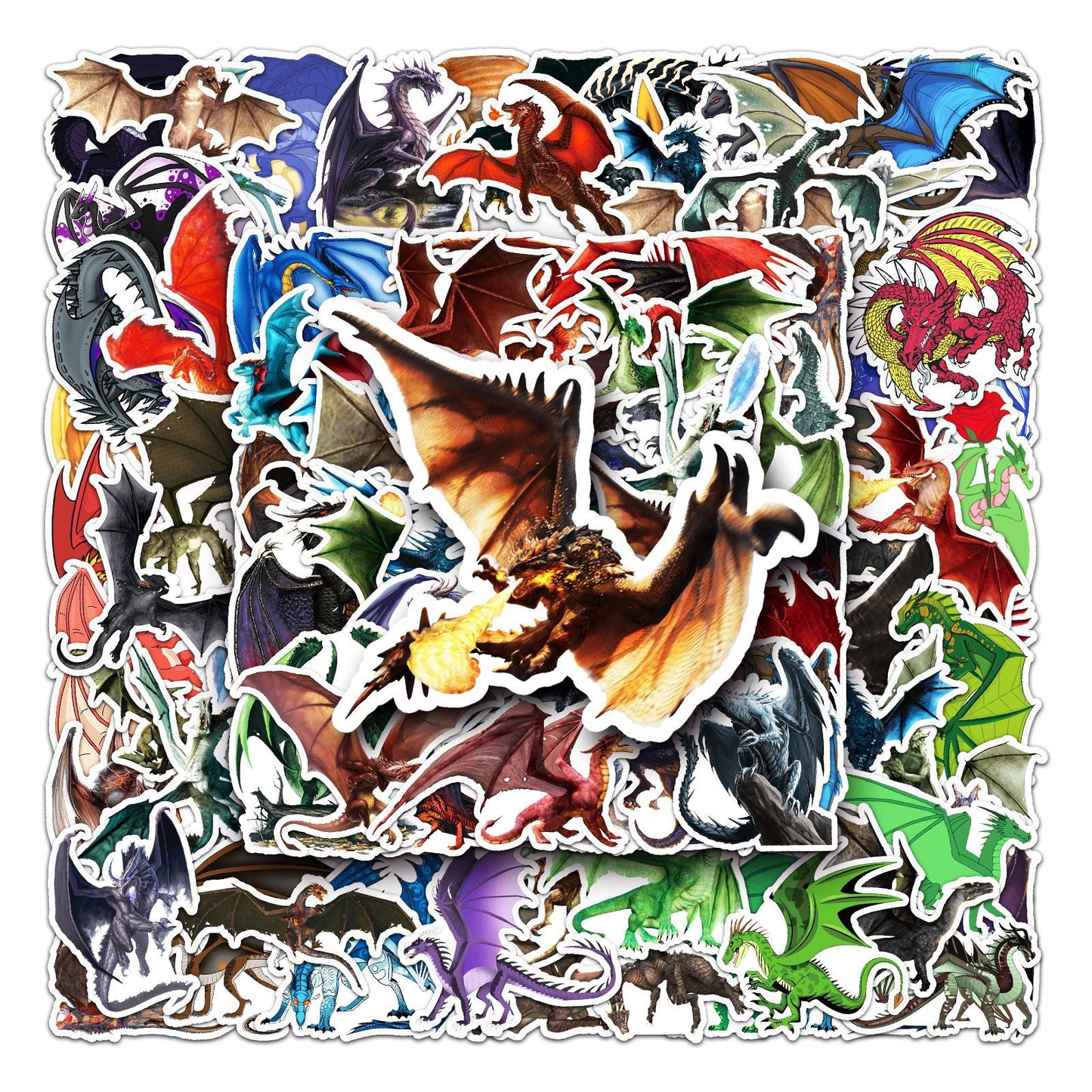 100PCS Dragon Graffiti Cartoon Animal Stickers – Waterproof & Durable, Perfect for DIY Decoration on Skateboards, Water Bottles, Luggage – Express Your Unique Style