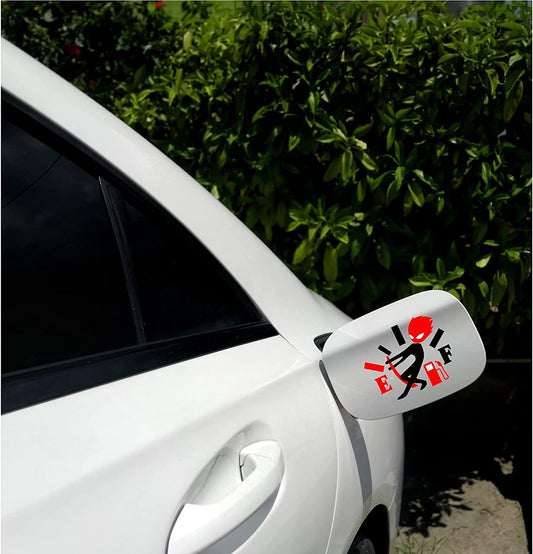 Funny Fuel Gauge Sticker – Angry Boy Decal for High Gas Consumption Warning – Universal Fit for Trucks & Vans