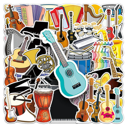 50 Pcs Graffiti Stickers for Instruments | DIY Skateboard, Phone Case, Luggage Stickers | Waterproof Cartoon Design | Creative Journal Decor Must-Have