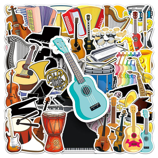 50 Pcs Graffiti Stickers for Instruments | DIY Skateboard, Phone Case, Luggage Stickers | Waterproof Cartoon Design | Creative Journal Decor Must-Have