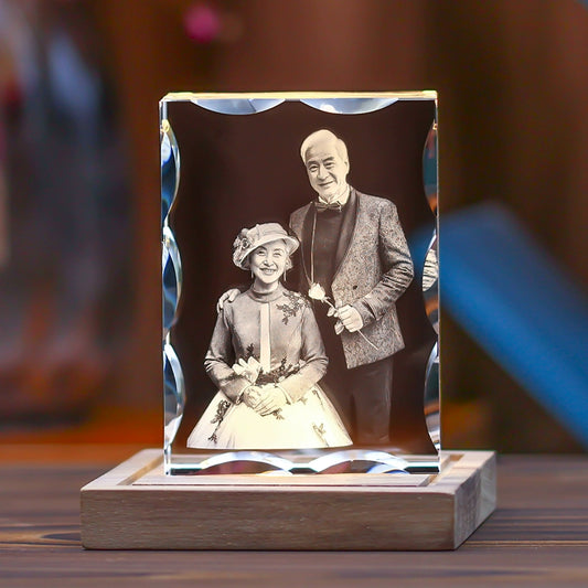 Custom Crystal Photo Keepsake – Personalized Wedding & New Year Anniversary Gift | Unique, Emotional Memory Engraving