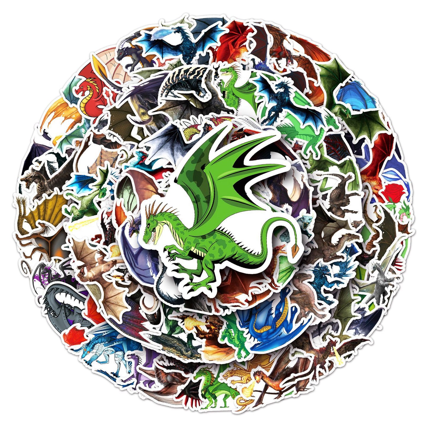 100PCS Dragon Graffiti Cartoon Animal Stickers – Waterproof & Durable, Perfect for DIY Decoration on Skateboards, Water Bottles, Luggage – Express Your Unique Style