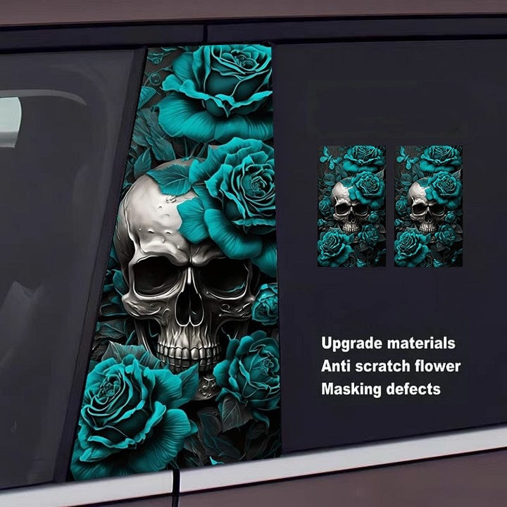 Skull Car B Pillar Sticker – Universal Anti-Scratch Protective Film, Unique Creative Decoration, Cool Upgrade for Your Ride