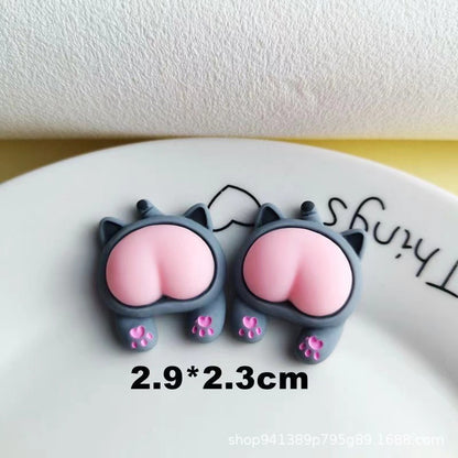 Cute Animal Butt Fridge Magnet – Resin Cartoon Decor for Kitchen & Photo Wall