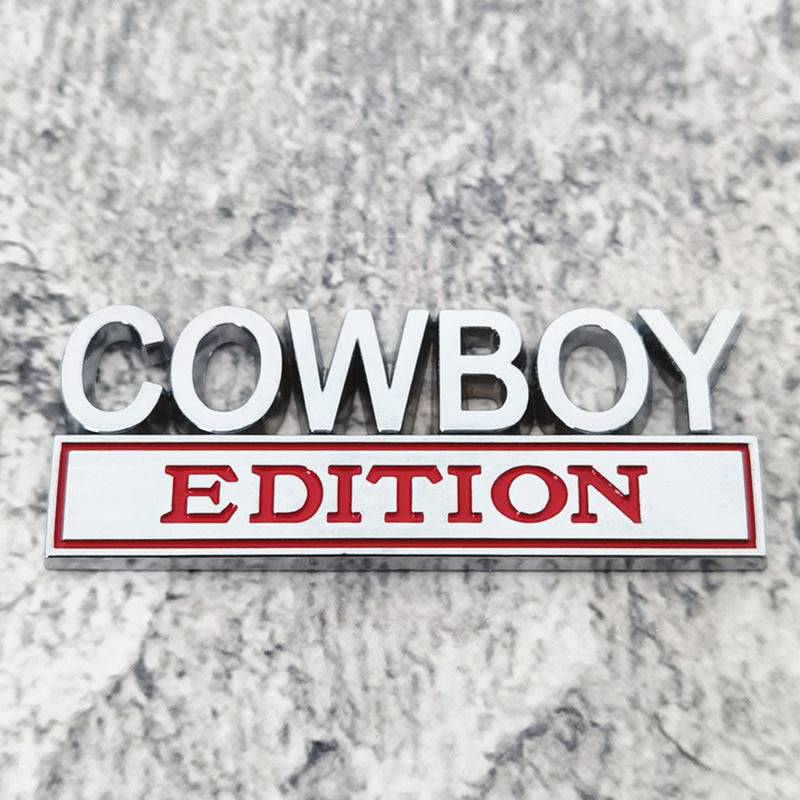 3D Metal Cowboy Car Emblem Badge | Universal Truck Tailgate Fender Decal | Western Style Auto Accessories