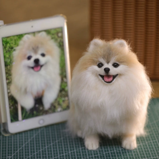Custom Wool Felt Pet Memorial Sculpture – Realistic Pup Portrait + Hand‑crafted 3D Detail – Heartwarming Gift