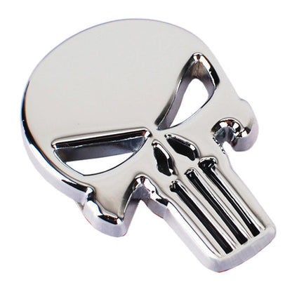 Punisher Skull Metal Car Sticker – Waterproof Scratch Cover Decal for Vehicle Customization | Cool Street Style Auto Accessory