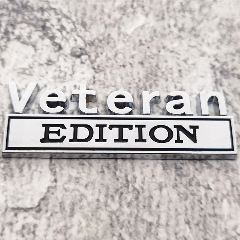 3D Metal Veteran Edition Car Emblem Badge – Military Style Auto Decal for Truck SUV Fender Tailgate