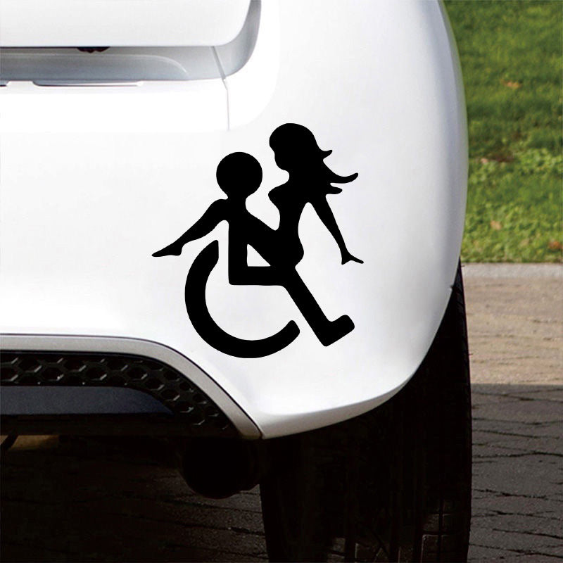 Car Sticker Handicap Sign Wheelchair Symbol – Funny Auto Window & Bumper Decal for Humor & Attention