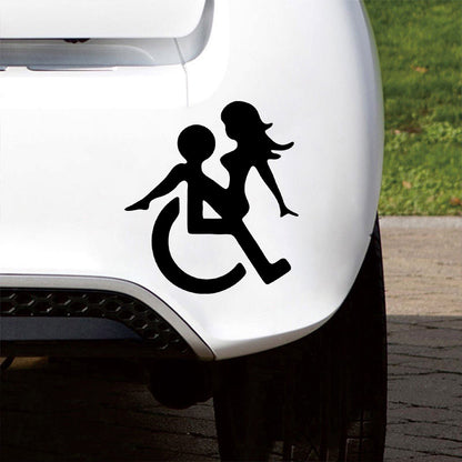 Car Sticker Handicap Sign Wheelchair Symbol – Funny Auto Window & Bumper Decal for Humor & Attention