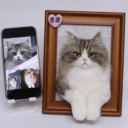 Custom Felted Pet Doll Photo Frames | Realistic Cat Dog Keepsake | DIY Memorial Frame Gift | Handmade with Love