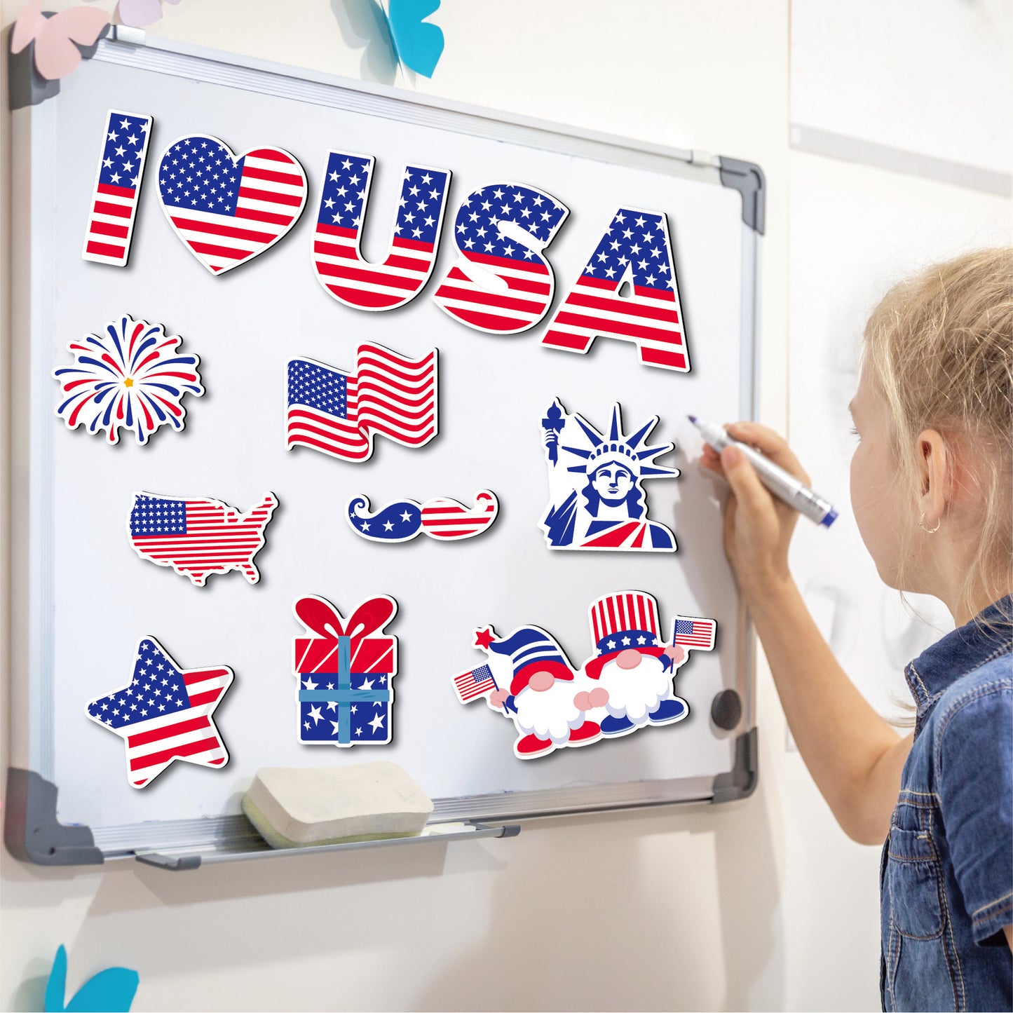 🎉 Holiday Magnetic Stickers – Patriotic & Spooky Designs | Easy DIY Decor for Fridge & Garage