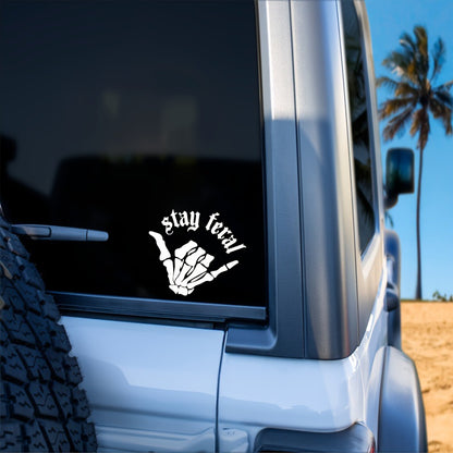 Funny Reflective Car Sticker - Skeleton Finger Design, Personalized Decoration to Turn Heads