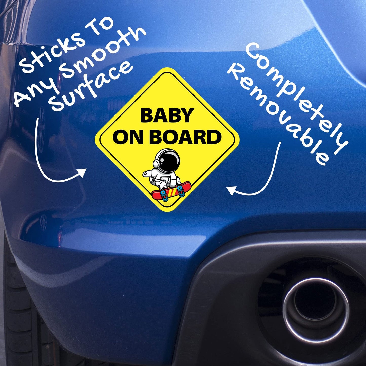 Baby on Board Reflective Bumper Sticker – Safe Driving Car Decal, Easy Removable, Cute & Protective Sign for Family