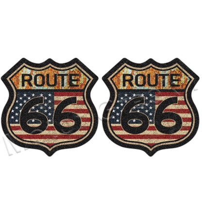 Retro Motorcycle Sticker – Waterproof Matte Route 66 Decal | Durable USA Road Trip Decor | Car, Laptop, Bike Vibes