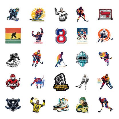 Hockey Stickers Pack – Waterproof Sports Decals for Laptops, Helmets, Fridges – 50 Cool Designs for Fans & Players