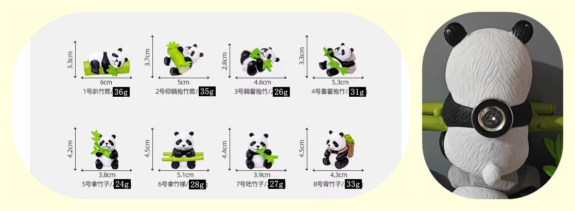 Refrigerator Magnet - 3D Realistic Panda Fridge Sticker, Cute Animal Decor for Kitchen Home, Funny Cartoon Gift for Friends (8PCS)