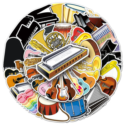 50 Pcs Graffiti Stickers for Instruments | DIY Skateboard, Phone Case, Luggage Stickers | Waterproof Cartoon Design | Creative Journal Decor Must-Have