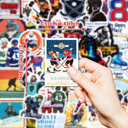 Hockey Stickers Pack – Waterproof Sports Decals for Laptops, Helmets, Fridges – 50 Cool Designs for Fans & Players