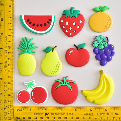 Cute Fruit Cartoon Fridge Magnets – PVC Soft Rubber Educational Magnetic Stickers for Kids