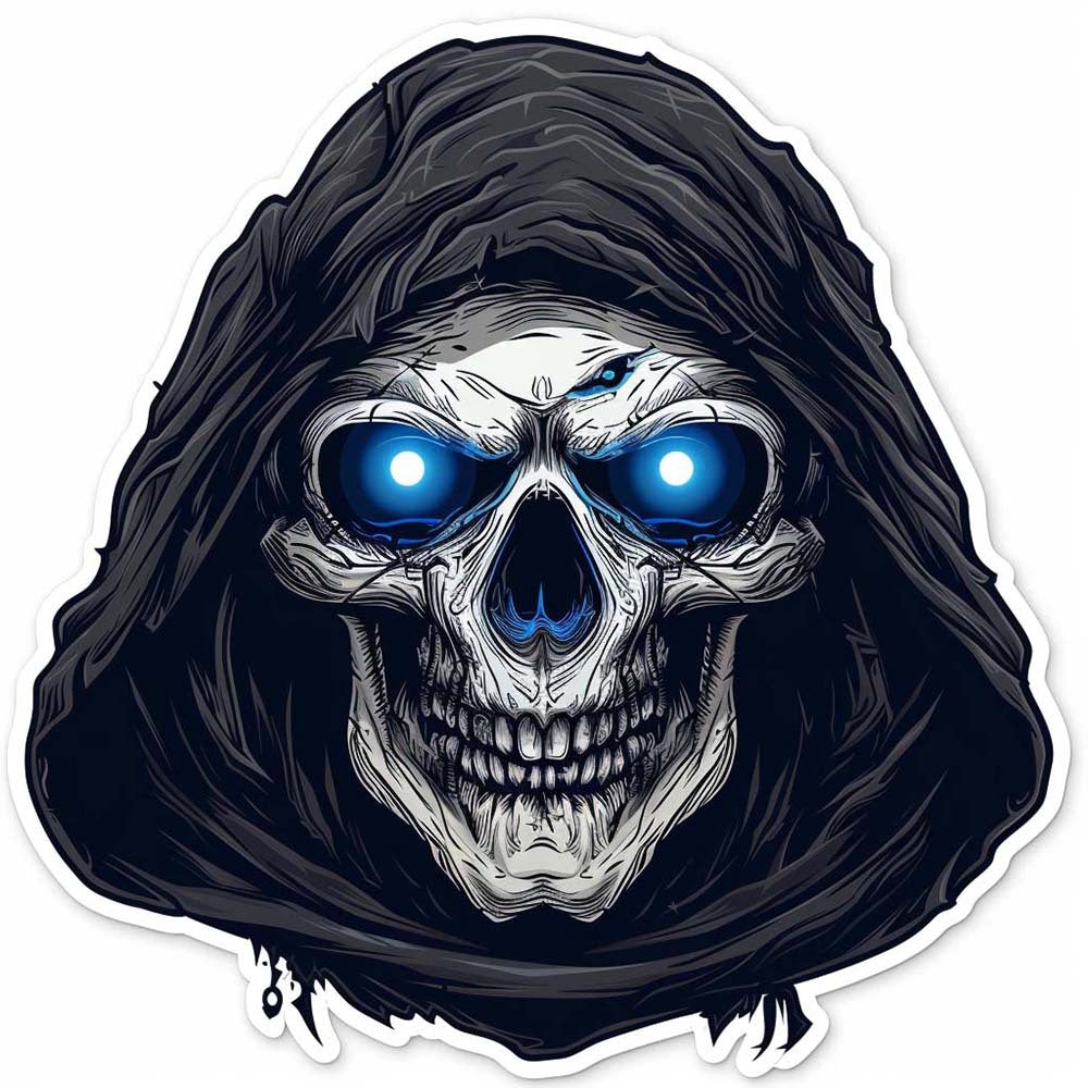 Car Scratch Cover Sticker 3D Funny Ghost Face Decal, Unique Skeleton Mechanical Style Cool Car Decoration