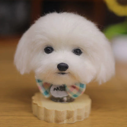 Custom Felt Pet Bobblehead – Handmade Car Dashboard Decor for Cat & Dog Lovers, Unique Gift for Pet Owners