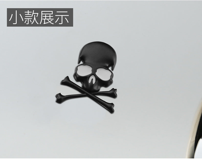 3D Skull Car Emblem Sticker Set – Alloy Ghost Head Badge, Waterproof Durable, Halloween Cool Decoration for Cars