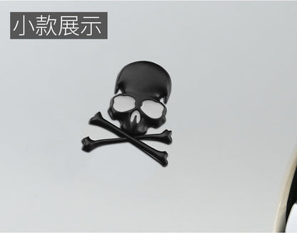 3D Skull Car Emblem Sticker Set – Alloy Ghost Head Badge, Waterproof Durable, Halloween Cool Decoration for Cars