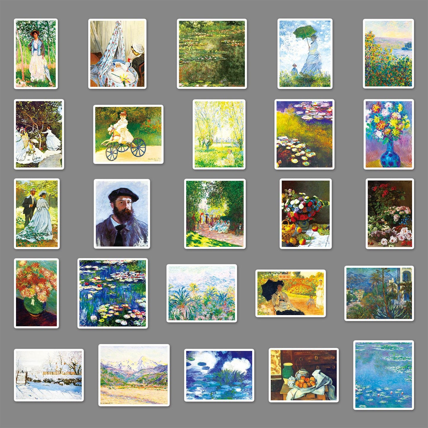50PCS Monet-Inspired Art Stickers – DIY Aesthetic Decor for Phone Cases & Luggage, Trendy Graffiti to Express Your Creativity!