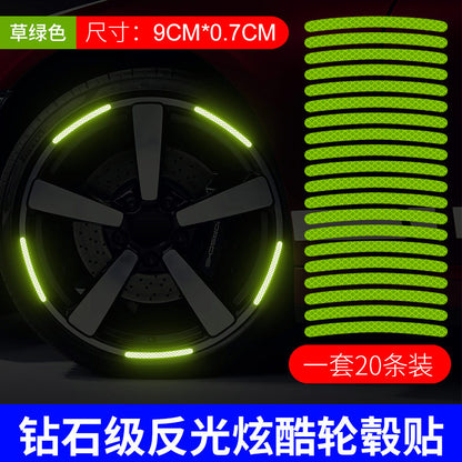 Car Wheel Reflective Stickers – Night Safety Glow Strips with Colorful Design for Unique Style & Protection