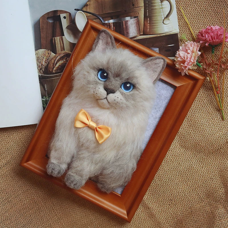 Custom Felted Pet Doll Photo Frames | Realistic Cat Dog Keepsake | DIY Memorial Frame Gift | Handmade with Love