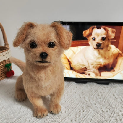 Custom Wool Felt Pet Memorial Sculpture – Realistic Pup Portrait + Hand‑crafted 3D Detail – Heartwarming Gift