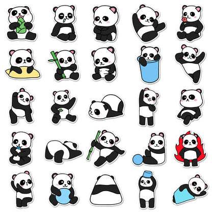 50pcs Panda Cartoon Stickers | Waterproof & Durable | Original Design | Add Fun to Your Life