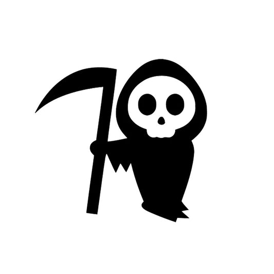 Car Sticker Reaper Skull Decal – Waterproof Horror Design for Laptop, Bumper & Window, Unique Gothic Decor