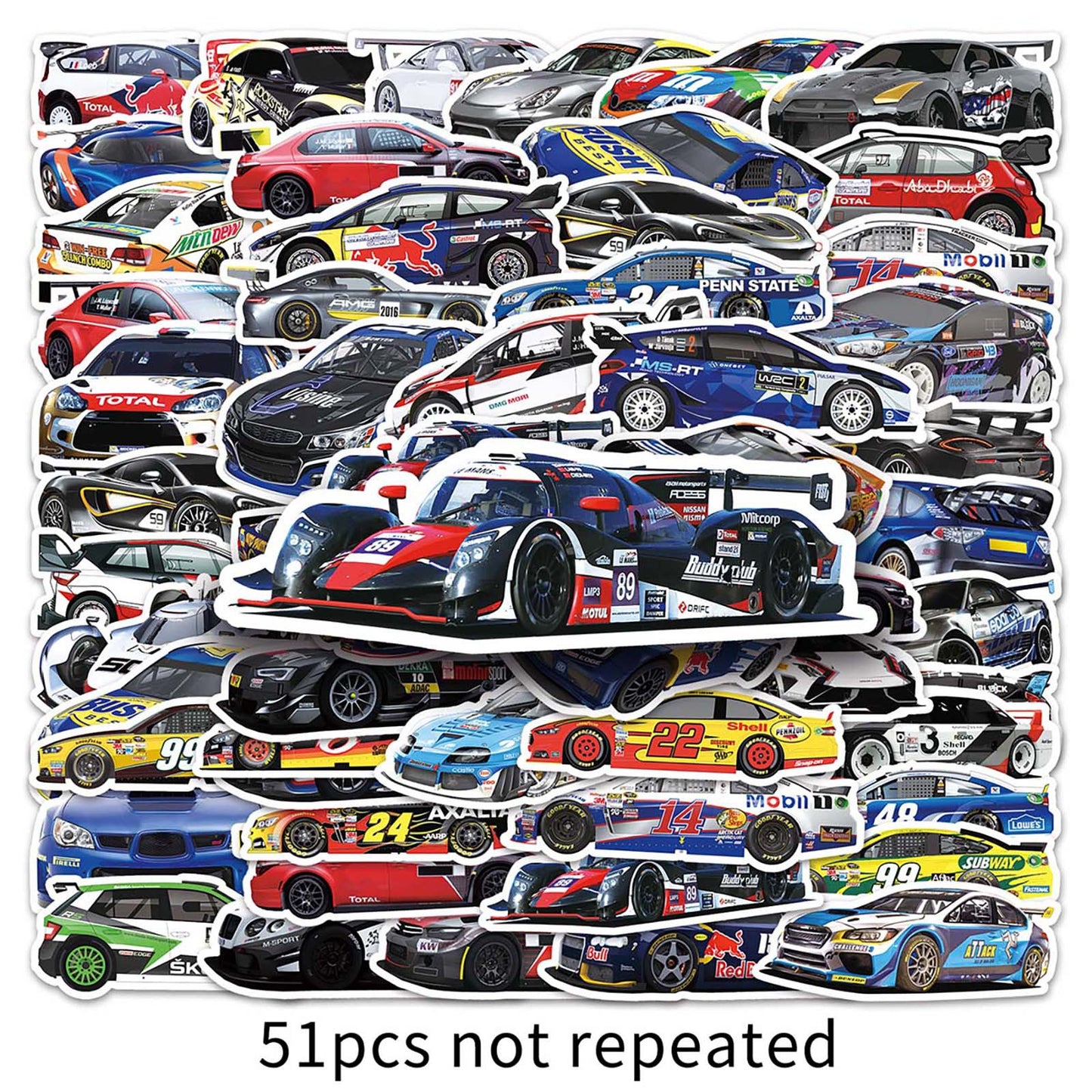 F1 Racing Sticker Pack – 51pcs Graffiti DIY Decals for Laptop, Guitar, Fridge – Must-Have