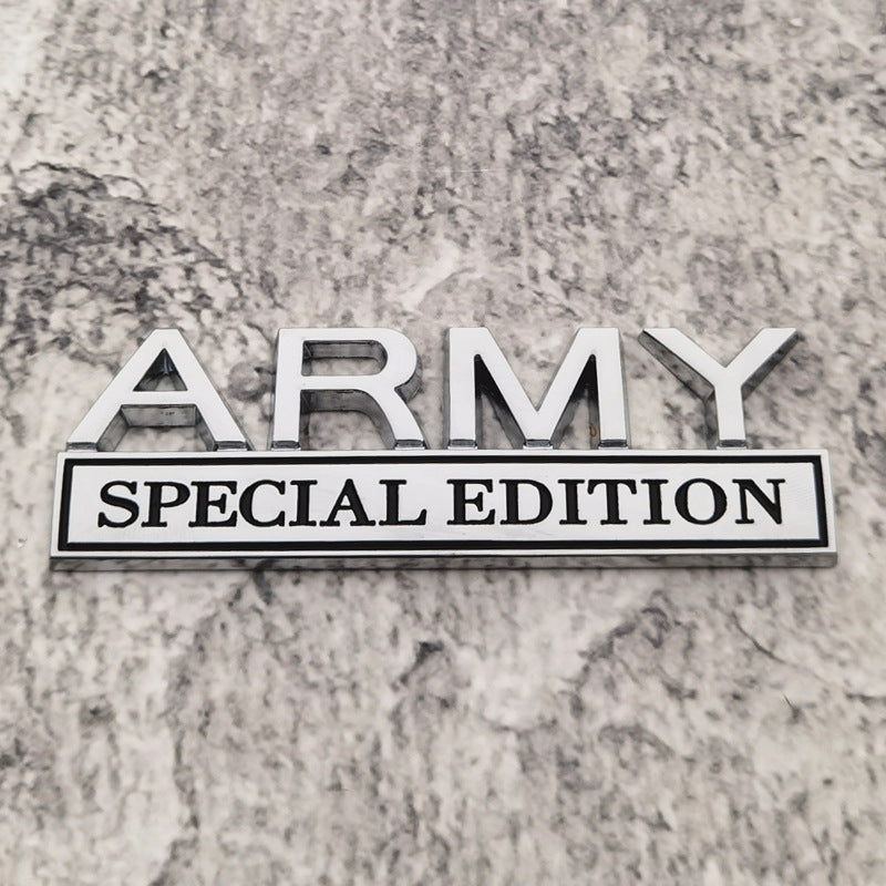 ARMY Edition Metal Car Badge | Military Style Fender Emblem | Auto Body Sticker for Jeep Truck SUV
