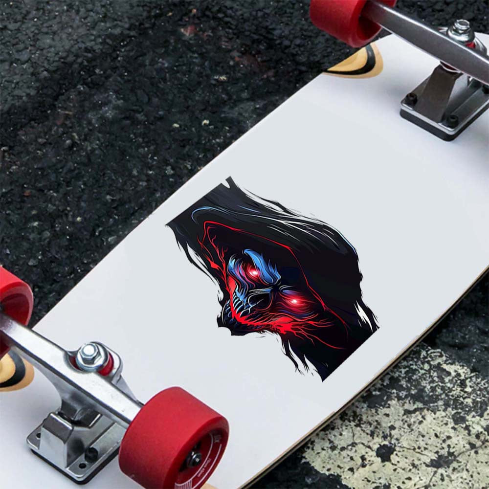 Car Scratch Cover Sticker 3D Funny Ghost Face Decal, Unique Skeleton Mechanical Style Cool Car Decoration