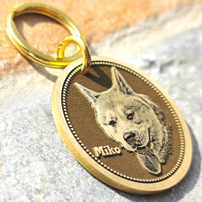 Custom Pet Photo Keychain | Lost‑Prevention Engraved Pet Tag | Personalized Memorial Gift for Cat & Dog Lover