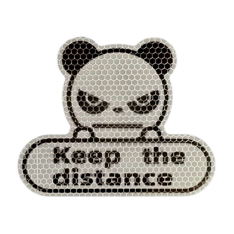 Reflective Panda Car Sticker | Keep Distance Sign | Cute Cartoon Auto Decal | Safety Reminder