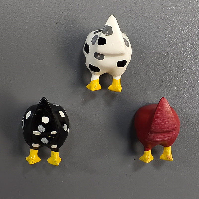 Cartoon Chicken Butt Magnetic Fridge Sticker｜3D Creative Home Decor｜Cute Kitchen Memo Magnet