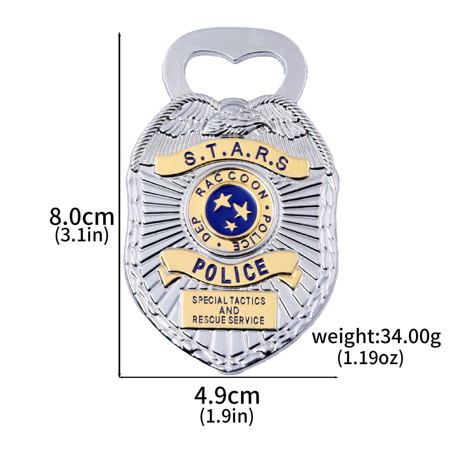 Raccoon City Badge Bottle Opener | Magnetic Fridge Magnet Keychain | Creative Collectible Gift