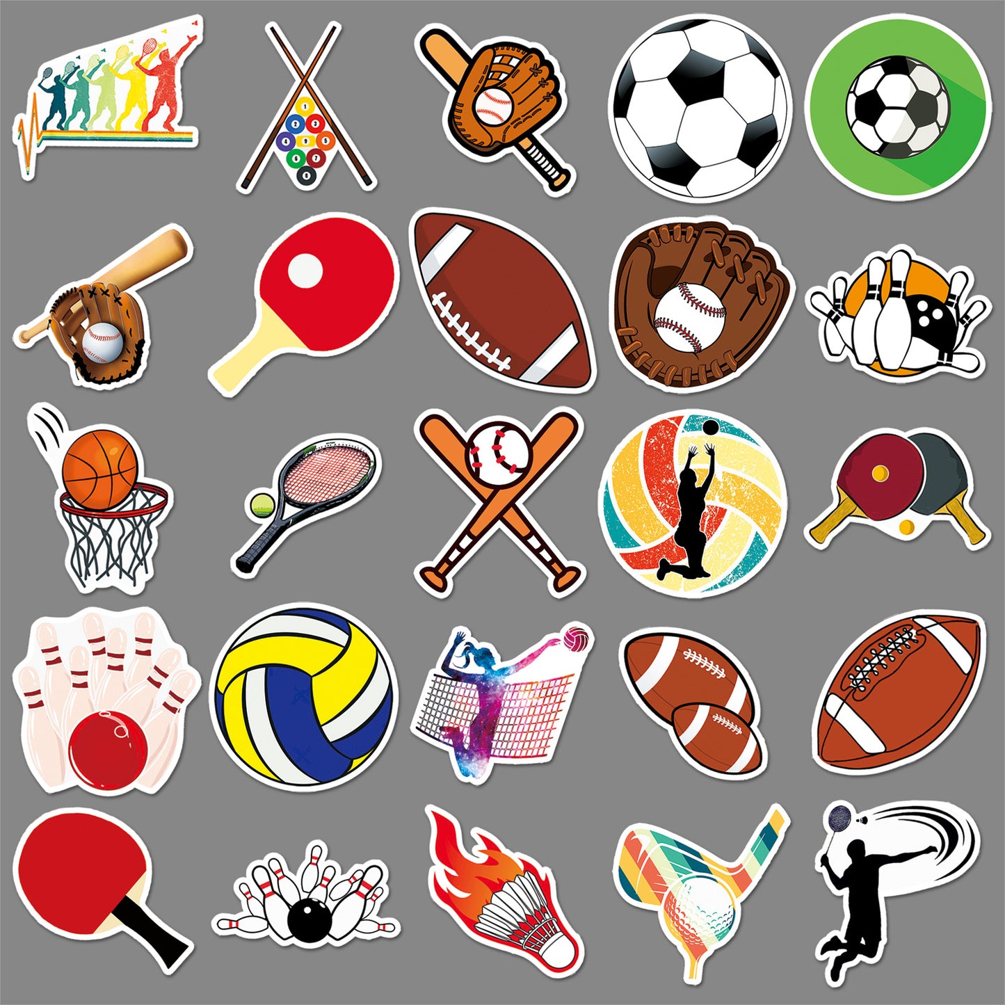 50Pcs Sports Graffiti Waterproof Stickers | Multi-Purpose Decor for Luggage & Phone Cases | Trendy Athletic Designs | Express Your Unique Style