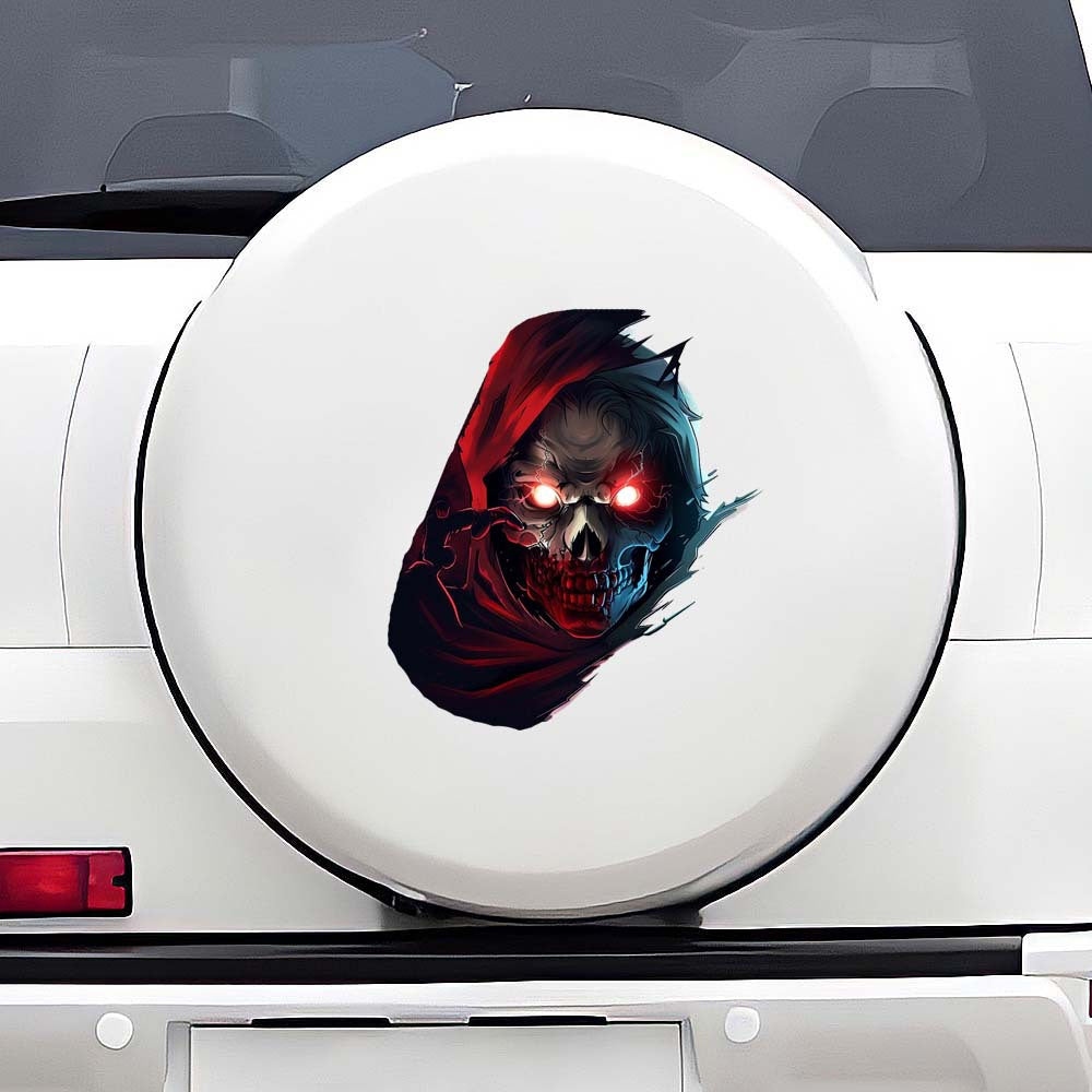 Car Scratch Cover Sticker 3D Funny Ghost Face Decal, Unique Skeleton Mechanical Style Cool Car Decoration