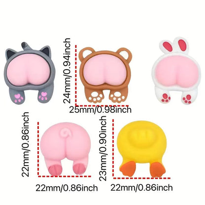 Cute Animal Butt Fridge Magnet – Resin Cartoon Decor for Kitchen & Photo Wall